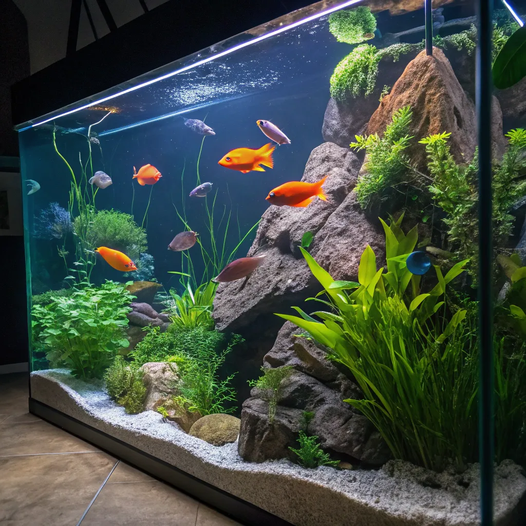 Colorful aquarium showcasing vibrant fish and plants